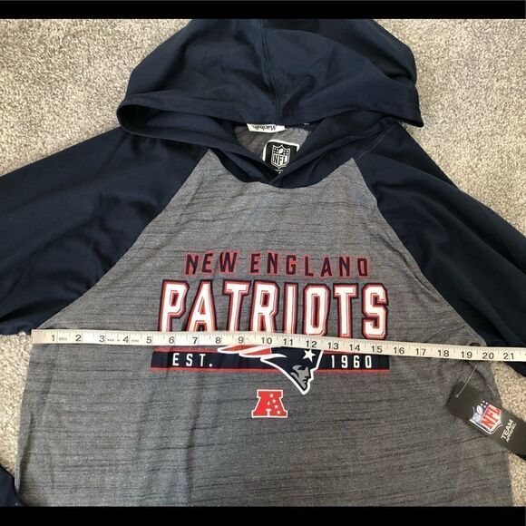 NWT NFL Team Apparel New England Patriots Hooded Navy Sweater Large - Picture 11 of 12